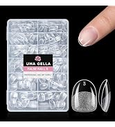 UNA GELLA Extra Short Oval Round Nail Tips, Pre-Shape 312pcs Short Oval Gel Nail Tips Press on Na...