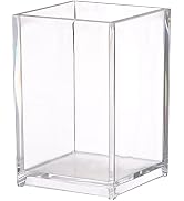 Tecbeauty Square Cosmetic Organizer - Clear Acrylic Makeup Organizer Pens Cup for Brushes Office ...