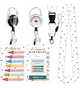 Inspirational Quotes Lanyards for Id Badges - Cosmisun Teachers ID Badge Holder with Lanyard Cute...