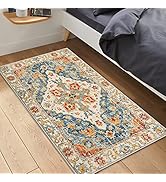 Area Rug 2x4 Boho Rug Indoor Entryway Washable Vintage Rug Indoor Floor Cover Print Throw Rug Non...