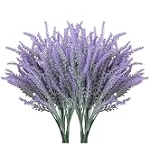 10 Bundles Fake Flowers Artificial Lavender Faux Plastic Plants Purple Flowers for Home Decor Wed...