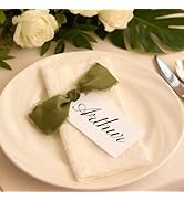 YEWROXY 12PCS Place Cards for Table Setting, 3.54"x1.96" Table Name Cards with Ribbon, Gift Name ...