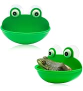 OWMOSYX Frog Habitat with Suction Cup, 2 Pcs Cute Fish Tank Accessories Frog Dish Holder Frog Dec...