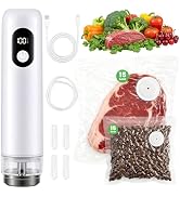 ROUUO Vacuum Sealer for Food Portable Food Sealer with 30 Reusable Bags, USB-C, Dry/Moist/Caniste...