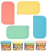 4PCs Silicone Can Lids for SPAM Jalapeño Can | Hormel Spam Can (12 oz), Rectangle Lid for Spam Ca...