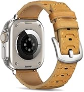 Leather Bands Compatible with Apple Watch 49mm 46mm 45mm 44mm 42mm(Series 1 2 3) Band Men Women, ...