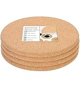 KITLAB Cork Trivet, 4 Pack High Density Thick Cork Coaster Set for Hot Dishes, 8 Inch Heat Resist...