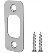 Siwil Round Corner Deadbolt Strike Plate, 1" X 2 1/4“ Door Backplate, Stainless Steel – 1 Pack, B...
