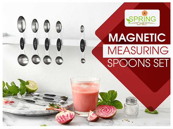 Magnetic measuring spoons set