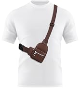 Peicees Mini Leather Sling Bag for Men Women Travel Daily Crossbody Bag Phone Holder
