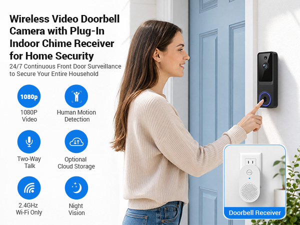 Wireless video doorbell