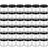 Loretoy 36 Pack 6oz Household Plastic Jars with Lids, BPA Free, Reusable, Refillable Transparent ...