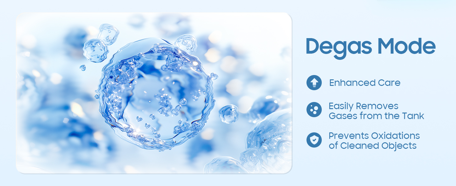 The ultrasonic jewelry cleaner uses a degassing mode to prevent jewelry from oxidizing