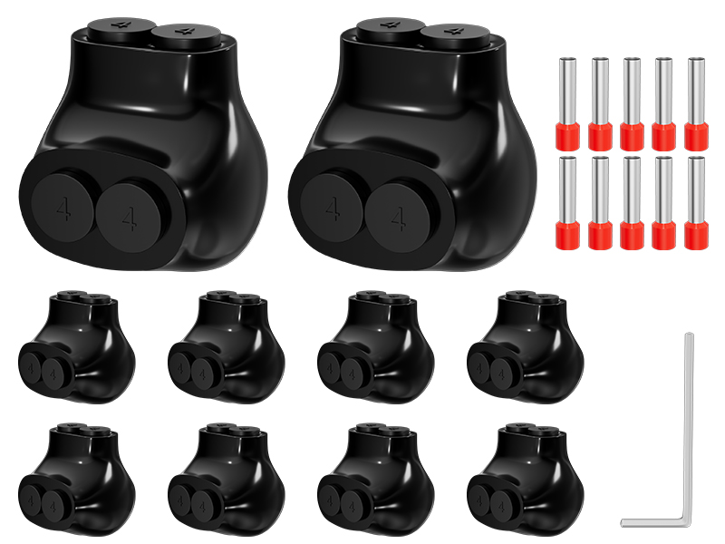 Insulated Multi Tap Connector 2 Port Aluminum to Copper Wire Connectors 4-14AWG