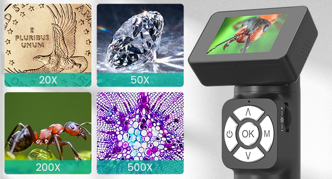 Handheld kids microscope