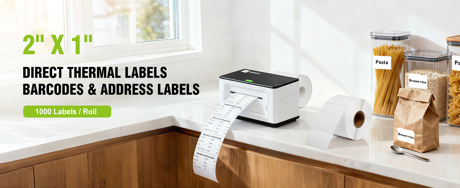2x1 thermal labels