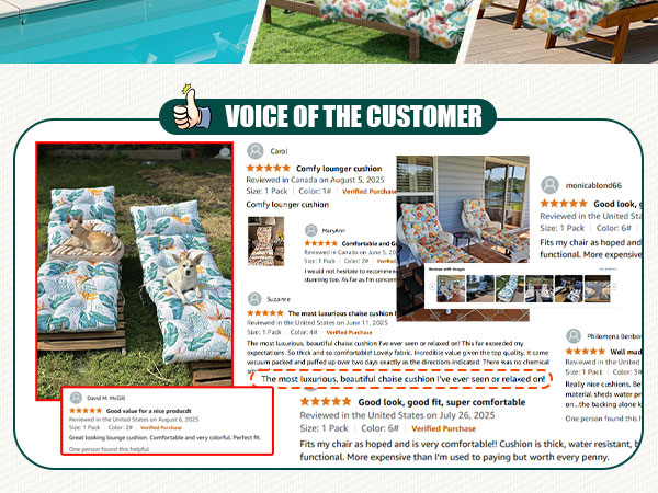 Outdoor Chaise Lounge Chair Cushion