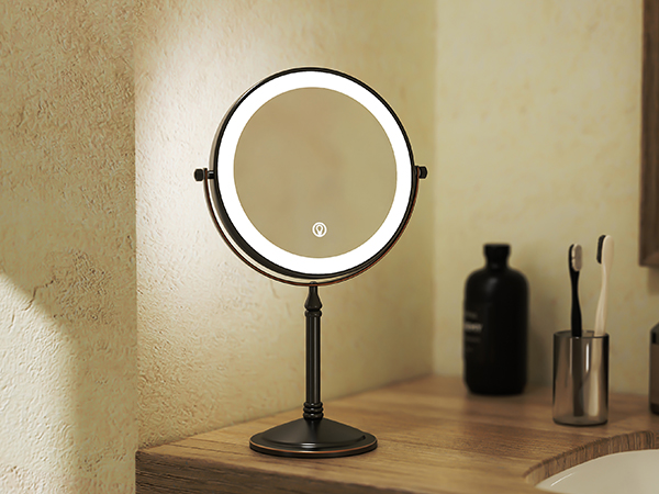 lighted magnifying makeup mirror