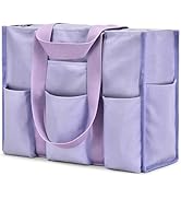 Becokan Large Tote Bag for Women Waterproof with 12 Pockets Top Zipper Closure Utility Teacher Nu...