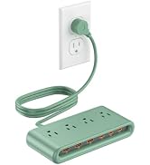 KWRNVO Power Strip with USB Ports, 6 USB & 4 AC PD20W 5Ft Charging Station | Flat Plug Extension ...
