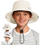 2-in-1 Kids Sun Visor Hat,UPF 50+ Waterproof Adjustable Bucket Hat for Outdoor Beach Hiking Fishi...