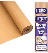 Brown Kraft Paper Roll | Bulletin Board Paper Roll | 17.8 Inch X 110 Ft / 1320 Inch | for Packing...