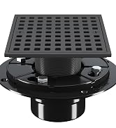 Yaseingoo 4 Inch Shower Floor Drain with Flange Square Shower Drain with Hair Strainer