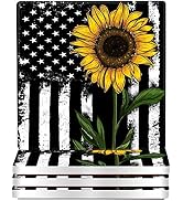 wonlex Ceramic Coasters Absorbent for Drinks, Sunflower Coaster with Cork Base for Coffee Table, ...