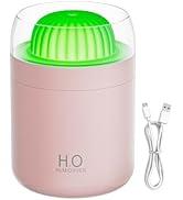 Mini Humidifier,500ml Dual Mist Mode Ball Cactus Humidifier with Auto Shut-Off & Colorful Night L...