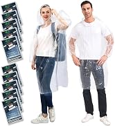 SWOGAA Disposable Rain Ponchos for Kids 6 Pack/Adults 4-10 Pack/Family set-50% Thicker Emergency ...