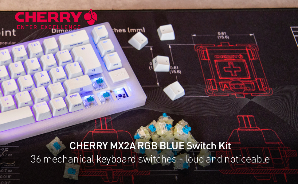 cherry mx2a blue switch kit header
