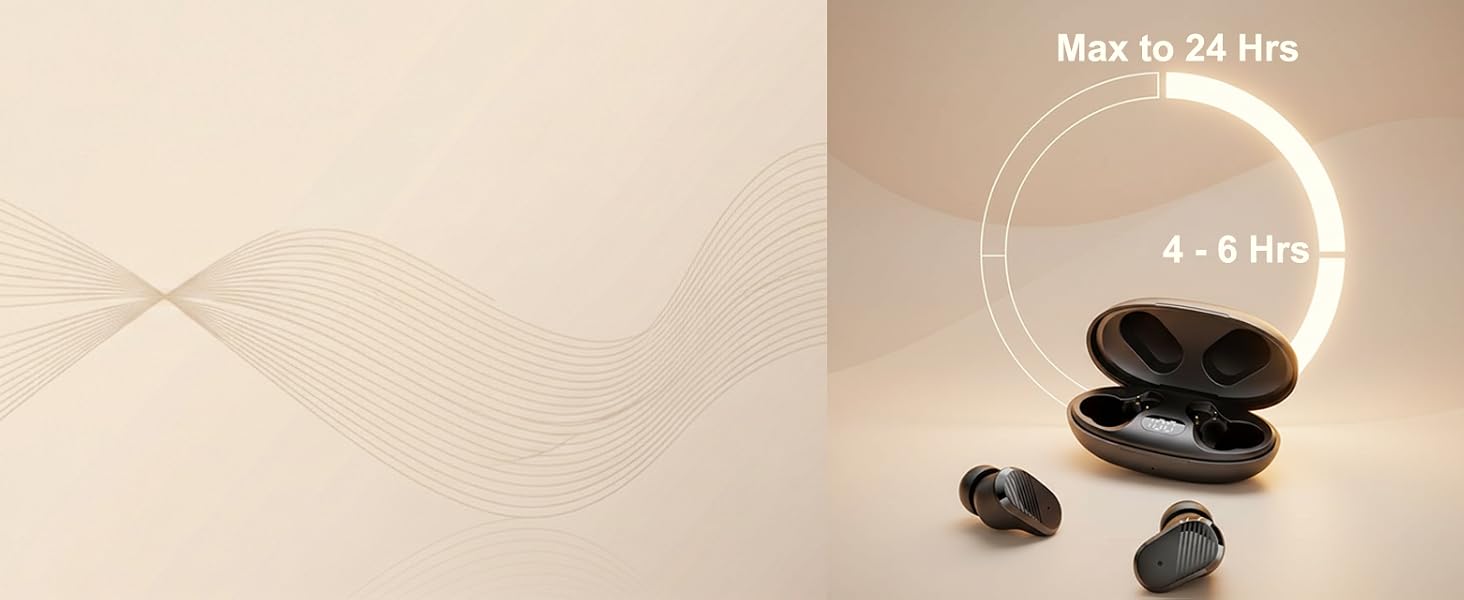 24hrs playtime bluetooth earbuds