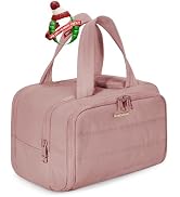 BAGSMART Travel Toiletry Bag, Lightweight Large Wide-open Travel Bag for Women, Puffy Cosmetic Ma...