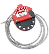 TRADESAFE Lockout Tagout Cable Lock - 6ft Adjustable Cable Lockout, Steel Cable Lock with Vinyl C...