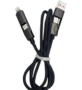 4 in 1 Charging Cable, 60W USB to USB C Cable 6 ft,Fast Charging Multi Charger Cord with Type C/U...