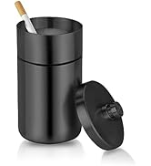 cgaplus Car Ashtray with Lid Smell Proof Stainless Steel Portable Ash Tray for Car Cup Holder Det...