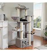 MUTTROS Heavy Duty Cat Tree for Maine Coon – 67" Tall Cat Tower with 7 Thick (f4.3) Scratching Po...