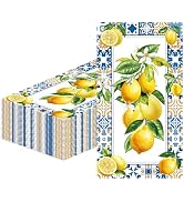 Engleya Miga 100Pcs Lemon Napkins Disposable Paper Dinner Napkins Decoration Guest Hand Towels fo...