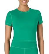 Essentials Women's Active FormFlex Buttery Soft Short Sleeve Slim Fit Crop Layering Workou...