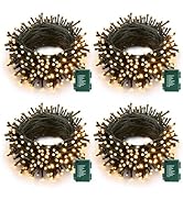 Battery Operated Christmas Lights - 4 Pack Total 66ft 200 LED Battery String Lights 8 Modes Water...