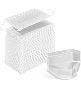 Wecolor 100 Pcs Disposable 3 Ply Earloop Face Masks, Suitable for Home, School, Office and Outdoo...