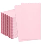 FALIZIFU 100 Pcs Light Pink Scalloped Dinner Napkins 2-Ply Pink Scalloped Paper Hand Towels for G...