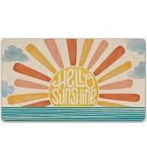 Livcoz Hello Sunshine Boho Welcome Front Door Mat, Spring Summer Sea Sun Cloud Decorative Doormat...