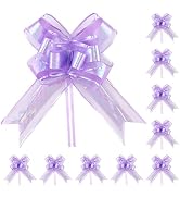 TIMESEEK 24PCS Lavender Pull Bows for Gift Wrapping, 6" Large Pre-Tied Decorative Bows for Christ...