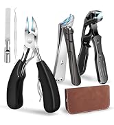 Professional Toenail Clippers for Thick Nails for Seniors,Large Angled Head Toe Nail Clippers wit...