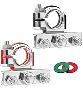 Battery Terminal Connectors 3 Way, 2 Pcs Battery Terminals Copper, Battery Cable Ends with Anti-C...