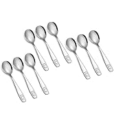 Pimoys 9 Pieces Toddler Spoons Kids Spoons, Kids Silverware Stainless Steel Toddler Utensils Meta...