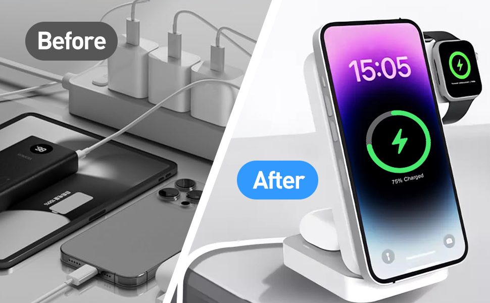 3in1 Wireless Charging Station for Apple