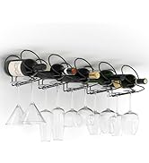xympo Under Cabinet Wine Rack with Glass Hanger (Set of 5)
