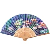 Salutto Hand Fan Bamboo Printed Pattern Folding Fan For Party Wedding Gift Water Lilies